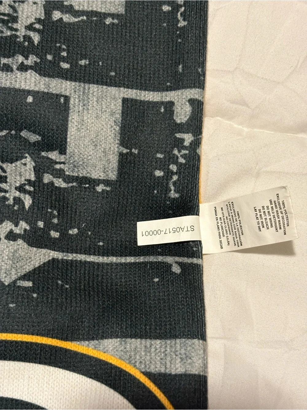RARE Vintage Green Bay Packers FOCO Polyester Sublimated Split Scarf -Gray/Yell